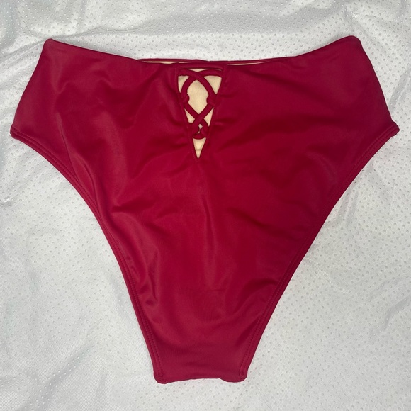 L.A. Hearts NWOT Reddish Pink High Waist Bikini Bottoms Size S - Picture 2 of 7